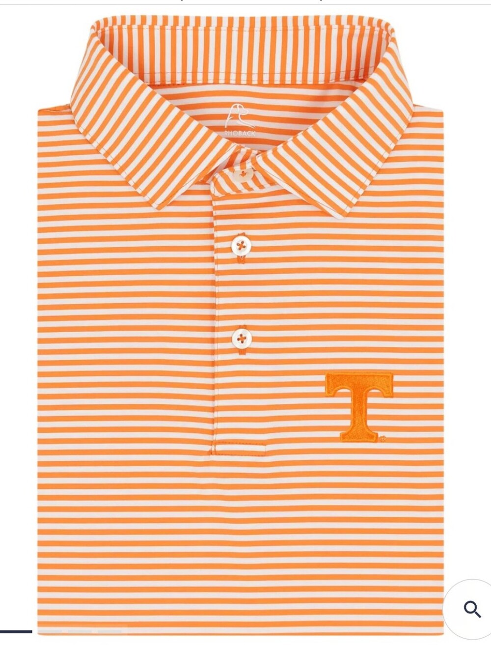 Rhoback The Birdie Stripe - Tennessee Men's Polo Orange & White XL